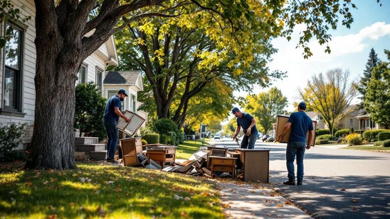 ShapeUpIdaho crew loading junk in a Rexburg neighborhood