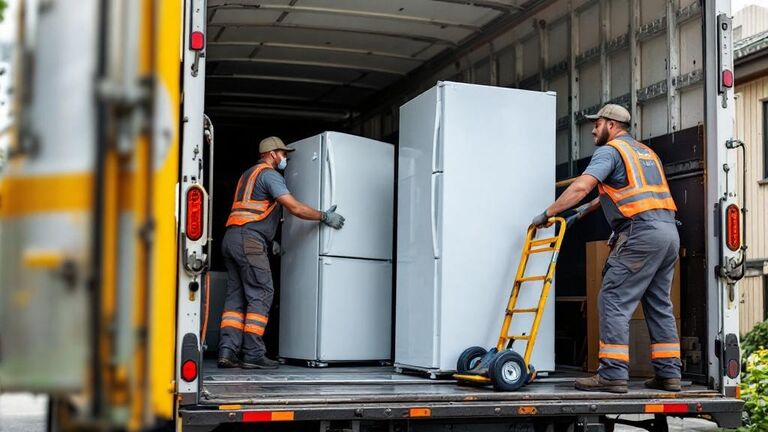 Appliance removal — old refrigerator and washer hauled away in St. Anthony