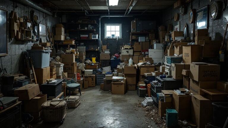 ShapeUpIdaho crew hauling items from a cluttered basement