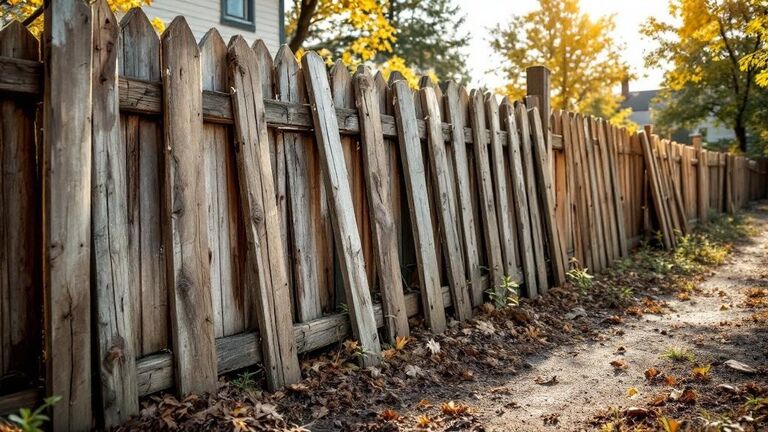 Crew removing an old wooden fence from a residential backyard