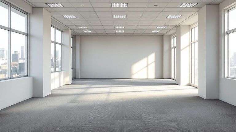 Clean empty office space after ShapeUpIdaho completed the junk removal