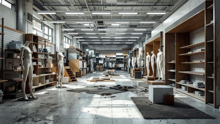 ShapeUpIdaho team removing shelving and fixtures from a retail store